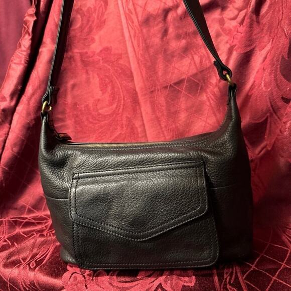 Fossil Black Pebbled Leather Shoulder Bag - Picture 3 of 5